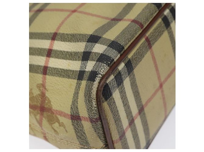 Borsa Tote Burberry Nova Check in pelle PVC beige Auth 113447 - vista 16