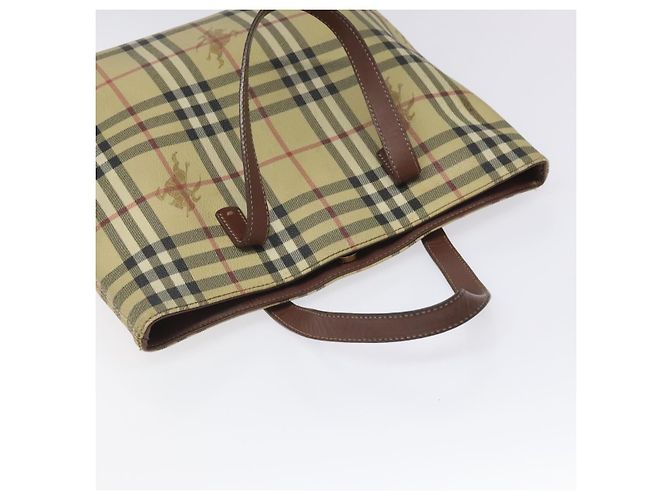 Borsa Tote Burberry Nova Check in pelle PVC beige Auth 113447 - vista 6