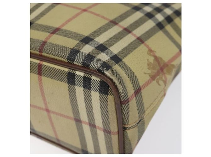 Borsa Tote Burberry Nova Check in pelle PVC beige Auth 113447 - vista 9