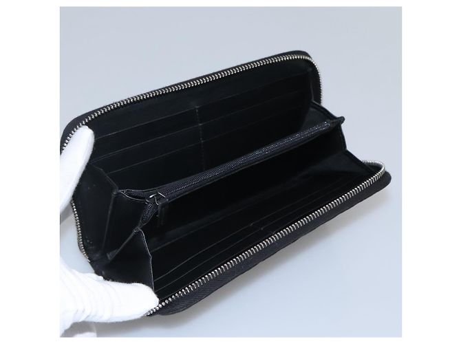 GUCCI Micro GG Canvas Guccissima Cartera Larga de Cuero Negra 544473 Auth am7738 - vista 10