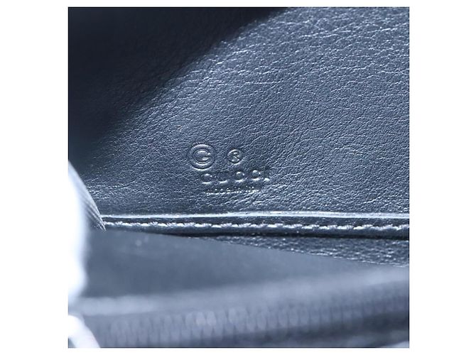 GUCCI Micro GG Canvas Guccissima Cartera Larga de Cuero Negra 544473 Auth am7738 - vista 17