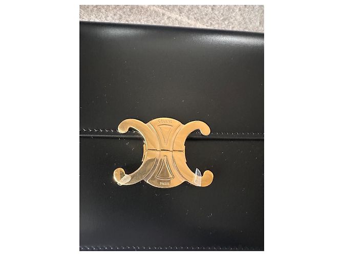 Classic Box Borsa Céline Triomphe in pelle nera Nero - vista 12