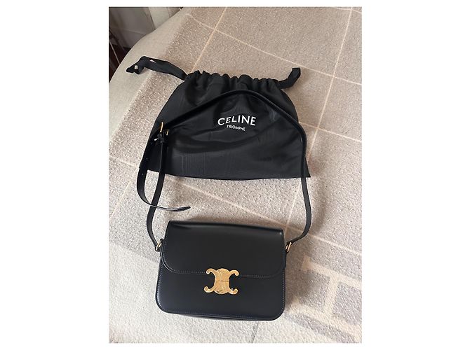 Classic Box Borsa Céline Triomphe in pelle nera Nero - vista 2