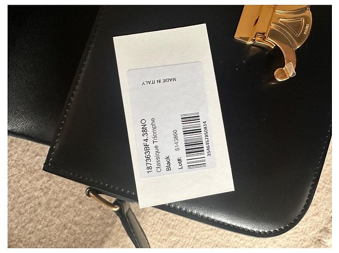 Classic Box Borsa Céline Triomphe in pelle nera Nero - vista 5