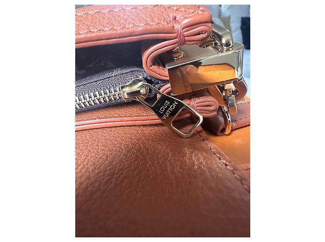 Citadines Louis Vuitton Borsa Dauphine Soft MM Pelle Camel Cammello - vista 11
