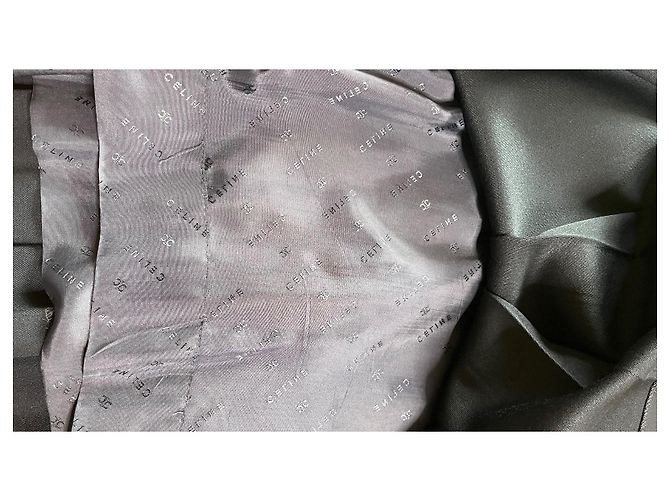 Falda de lana plisada azul marino Céline - vista 5