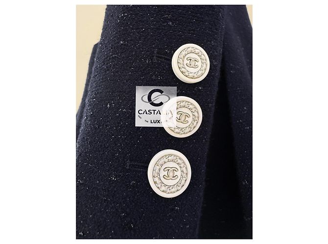 Chanel Neue Ikonische La Pausa Shimmer Tweed Jacke 36 FR Marineblau - Ansicht 10