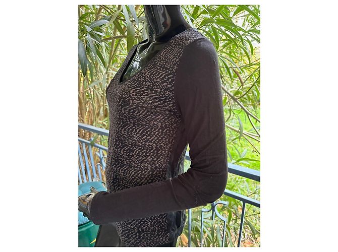 Autre Marque T-shirt nera a maniche lunghe con libellula in strass Nero - vista 4