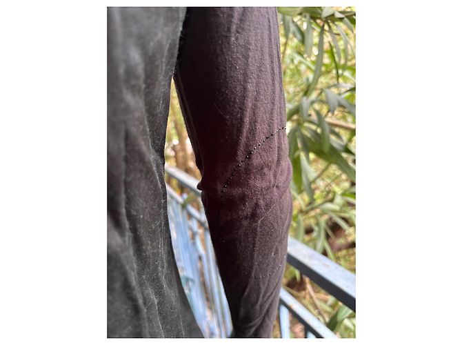 Autre Marque T-shirt nera a maniche lunghe con libellula in strass Nero - vista 6