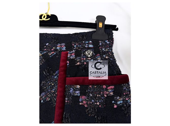 Chanel Falda de tweed Lesage estilo Keira Knightley 34 FR Negro - vista 3