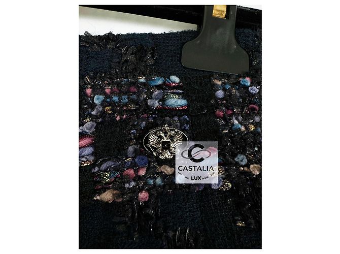 Chanel Falda de tweed Lesage estilo Keira Knightley 34 FR Negro - vista 5