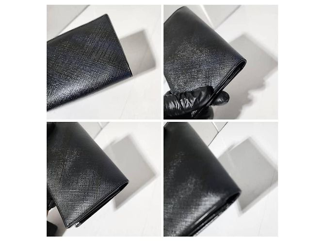 Portafoglio lungo bi-fold Burberry Cavendish blu navy/nero - vista 10