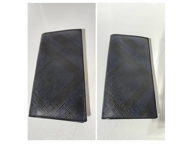 Portafoglio lungo bi-fold Burberry Cavendish blu navy/nero - vista 11