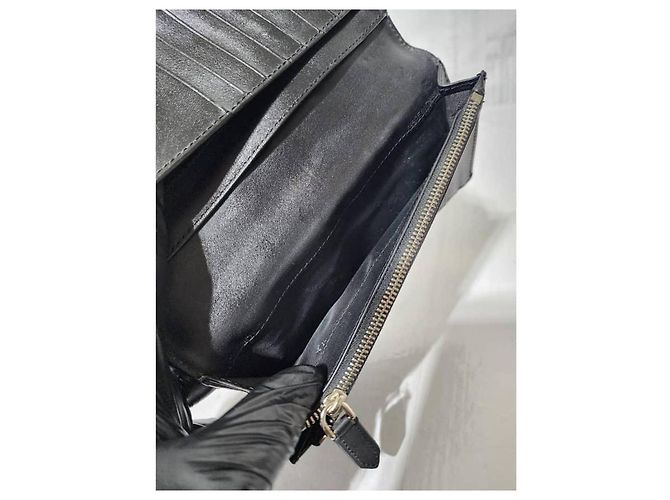 Portafoglio lungo bi-fold Burberry Cavendish blu navy/nero - vista 12