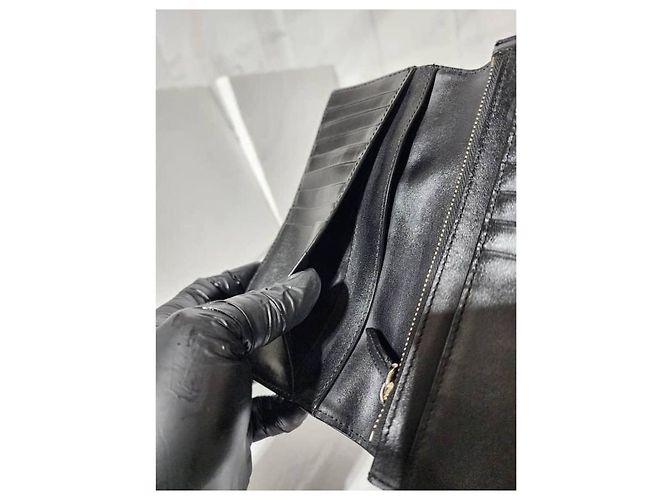Portafoglio lungo bi-fold Burberry Cavendish blu navy/nero - vista 13