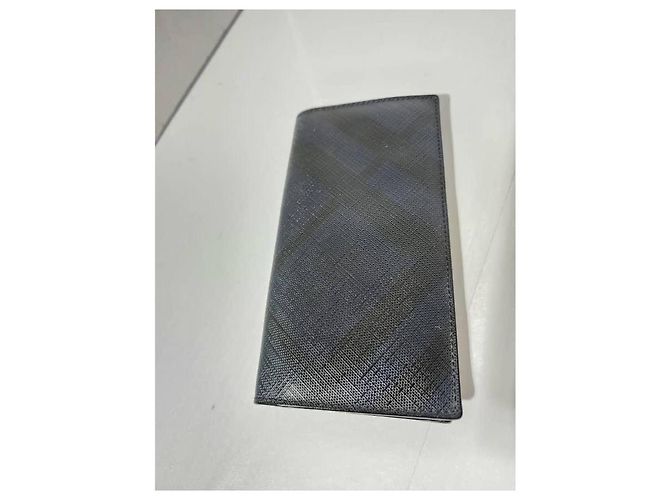 Portafoglio lungo bi-fold Burberry Cavendish blu navy/nero - vista 3