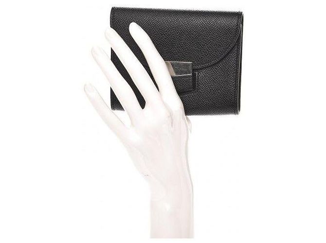 Céline CELINE Cartera multifuncional pequeña de piel de ternera granulada azul marino - vista 3