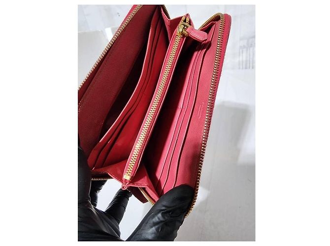 PRADA Carteira com zíper em couro Saffiano Rosa - vista 11