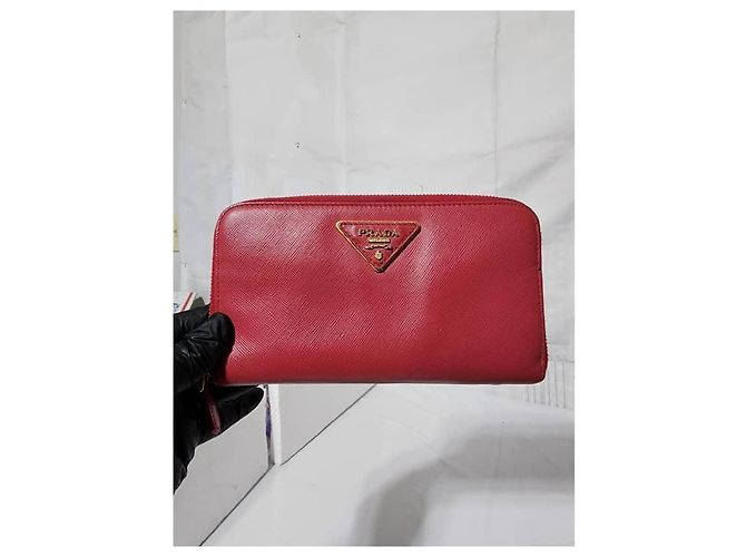 PRADA Carteira com zíper em couro Saffiano Rosa - vista 12