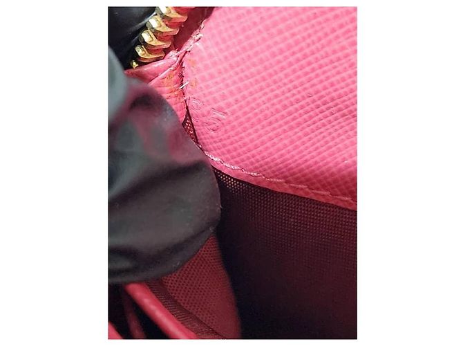 PRADA Carteira com zíper em couro Saffiano Rosa - vista 5