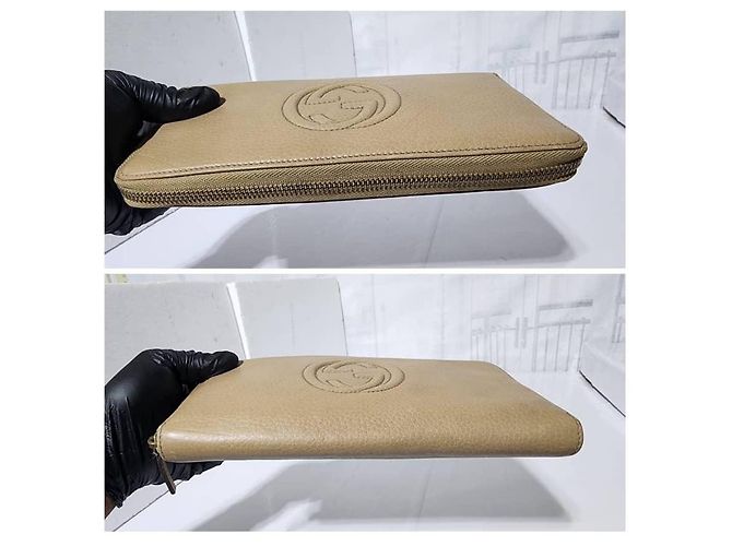 Cartera Continental Gucci Soho GG Logo Beige - vista 7