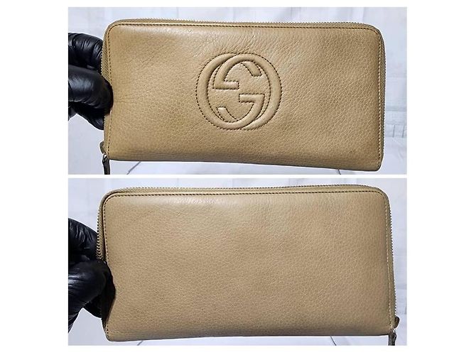 Cartera Continental Gucci Soho GG Logo Beige - vista 9