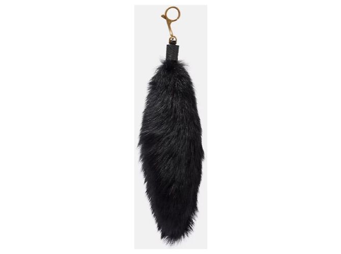 Charm per borsa Burberry in shearling nero e oro Gold hardware - vista 3