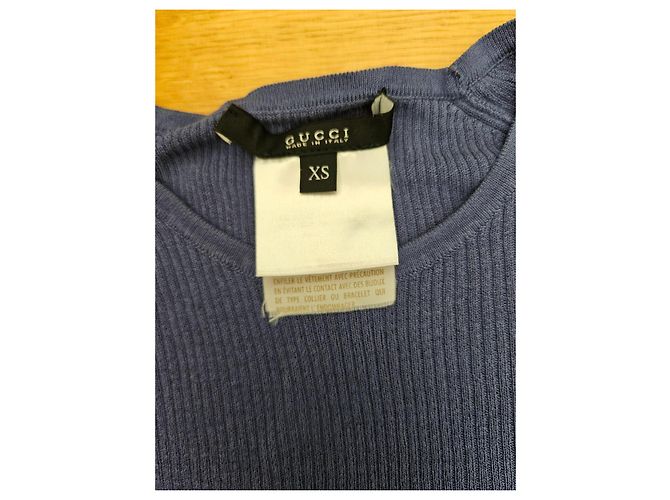 Top Gucci de seda azul - vista 3