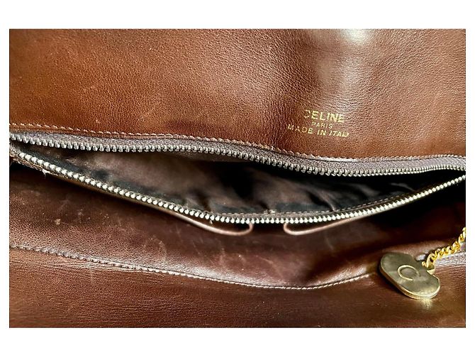 Borsa a mano Céline Triomphe in pelle marrone - vista 14