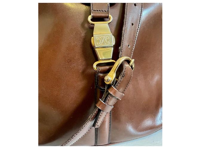Borsa a mano Céline Triomphe in pelle marrone - vista 15