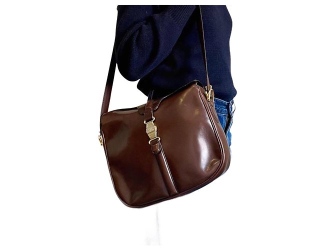 Borsa a mano Céline Triomphe in pelle marrone - vista 2