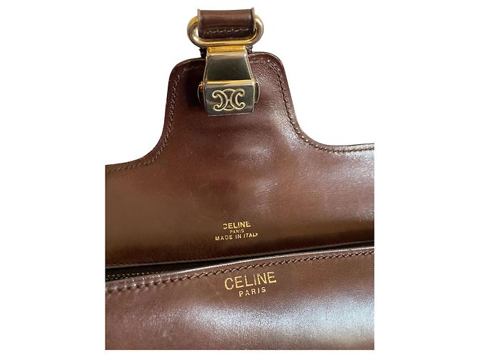 Borsa a mano Céline Triomphe in pelle marrone - vista 5