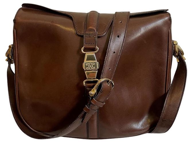 Borsa a mano Céline Triomphe in pelle marrone - vista 6