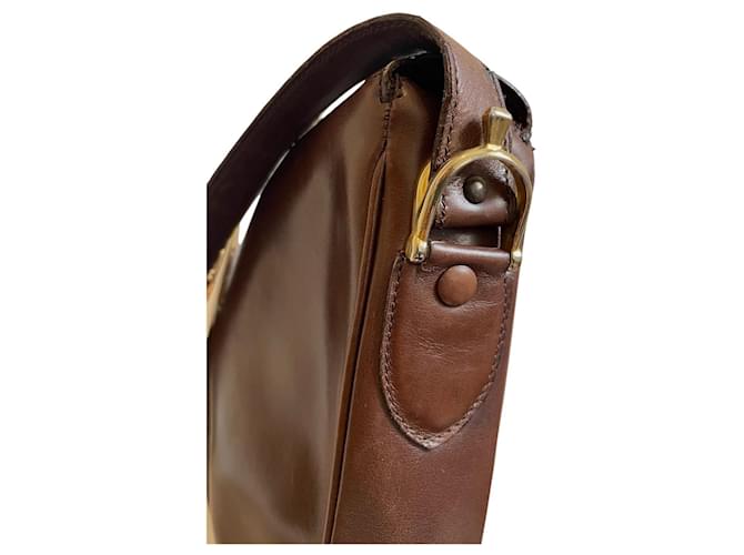 Borsa a mano Céline Triomphe in pelle marrone - vista 7