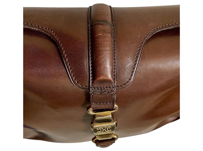 Borsa a mano Céline Triomphe in pelle marrone - vista 9