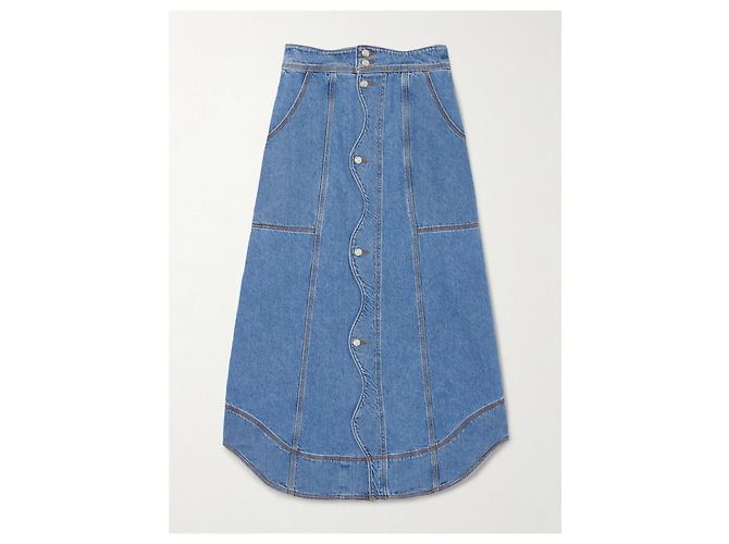 Falda midi de denim azul Farm Rio - vista 2