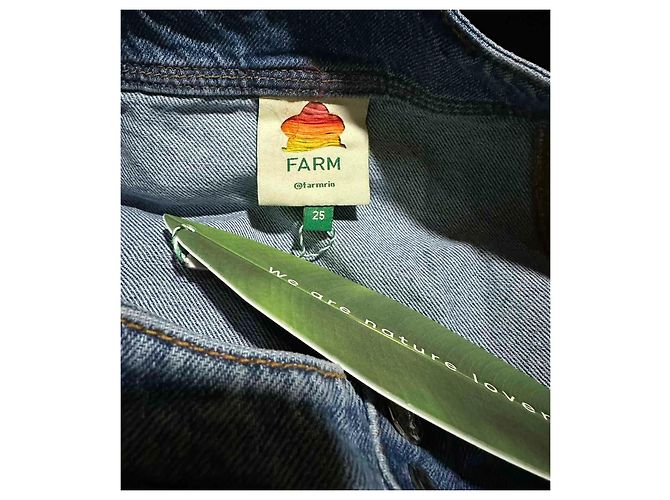 Falda midi de denim azul Farm Rio - vista 6