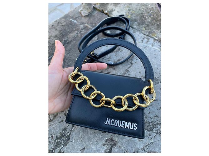 Borsa a mano Jacquemus in pelle nera Nero - vista 4