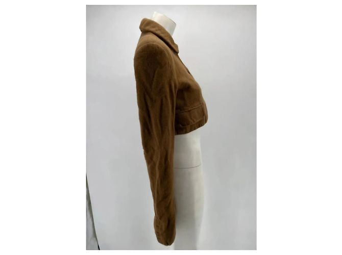 Acne Brown Wool Cropped Jacket - view 3
