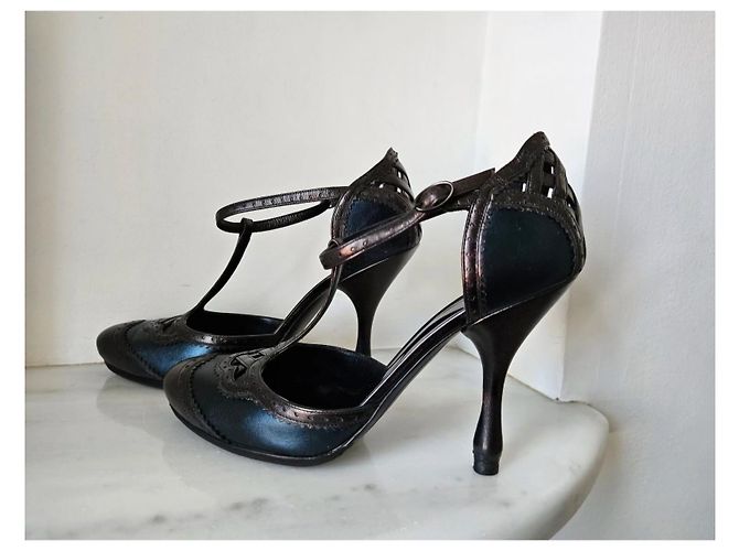 Décolleté Bottega Veneta in pelle nera Nero - vista 8