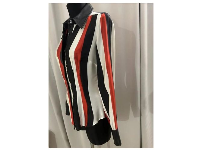 Camisa de seda Dolce & Gabbana con detalles de cuero Multicolor - vista 6