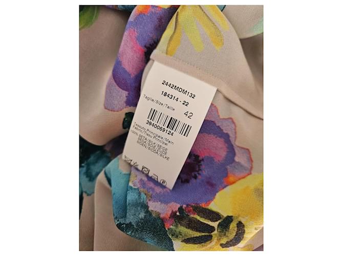 Top Msgm in seta multicolore con maniche a campana - vista 10