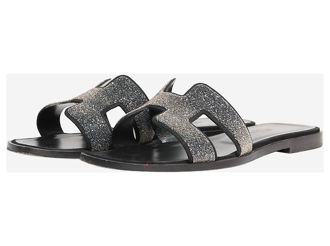 Hermès Sandali Oran in strass neri - UK 4.5 - vista 2