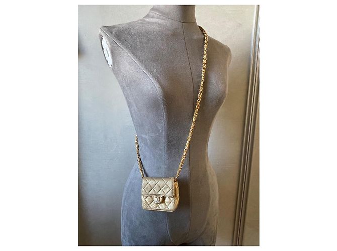 Chanel Mini Tasche Leder Gold Golden - Ansicht 11