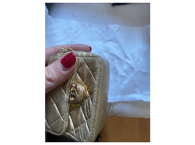 Chanel Mini Tasche Leder Gold Golden - Ansicht 12