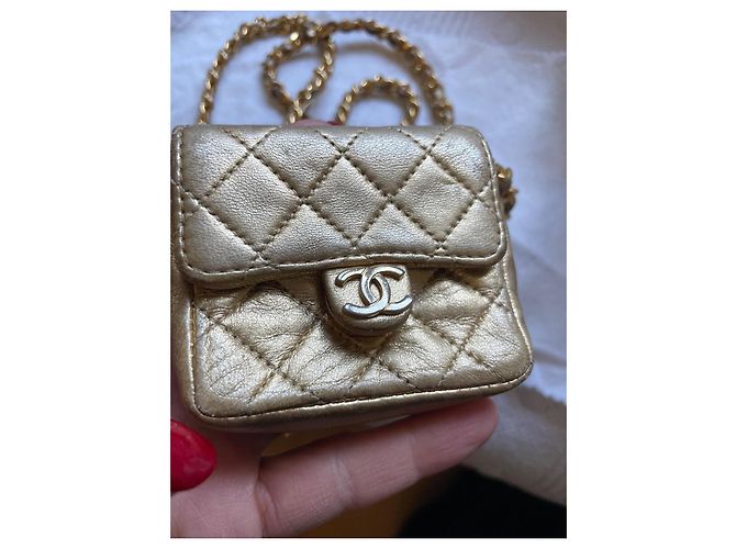 Chanel Mini Tasche Leder Gold Golden - Ansicht 4