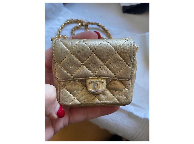 Chanel Mini Tasche Leder Gold Golden - Ansicht 5