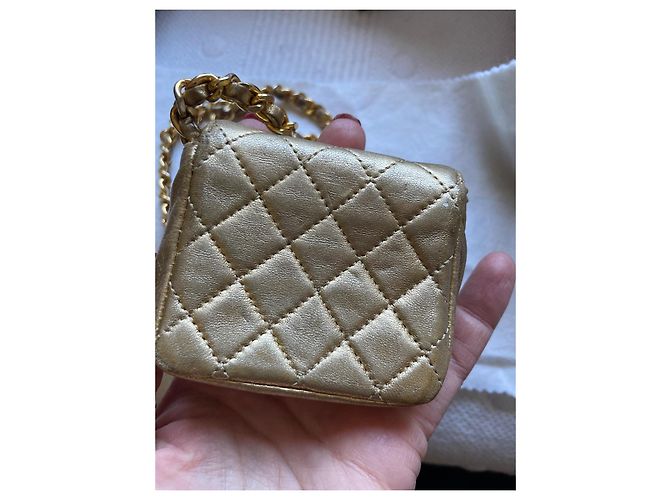 Chanel Mini Tasche Leder Gold Golden - Ansicht 6