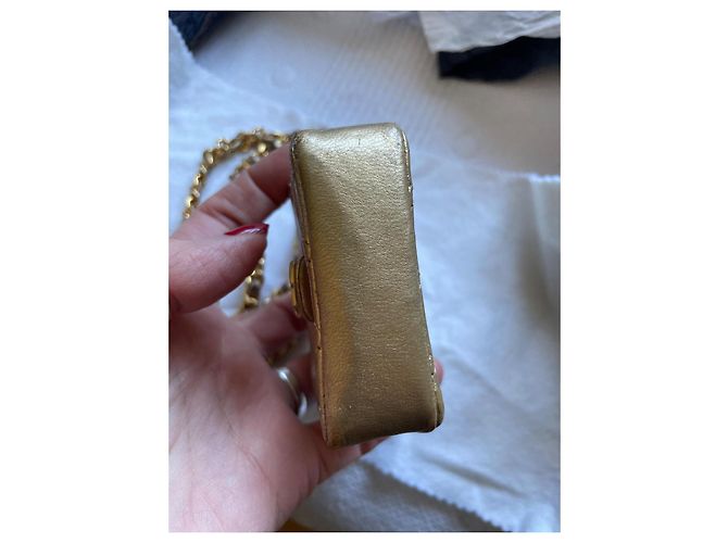 Chanel Mini Tasche Leder Gold Golden - Ansicht 7