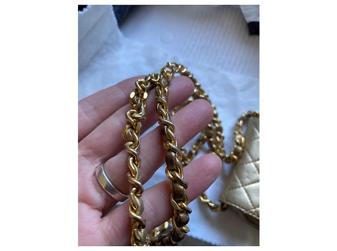 Chanel Mini Tasche Leder Gold Golden - Ansicht 8